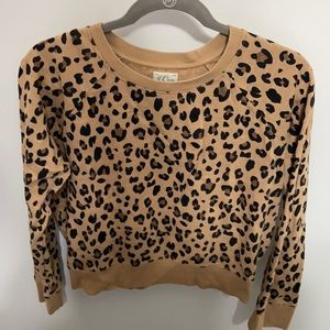 J. Crew vintage fleece leopard crewneck sweatshirt